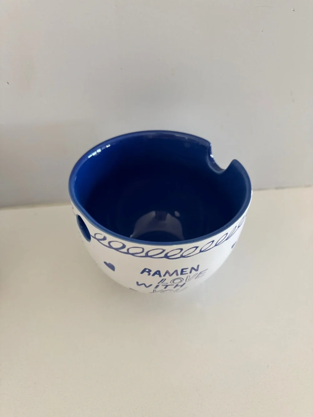 Urban Outfitters Blue and White Ramen Bowl